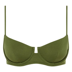 Peony - Olivine Jersey Top Made from Recycled Fibers | Olive Green