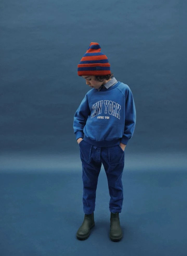 Emile et Ida - Velvet Buttoned Trousers | Royal Blue