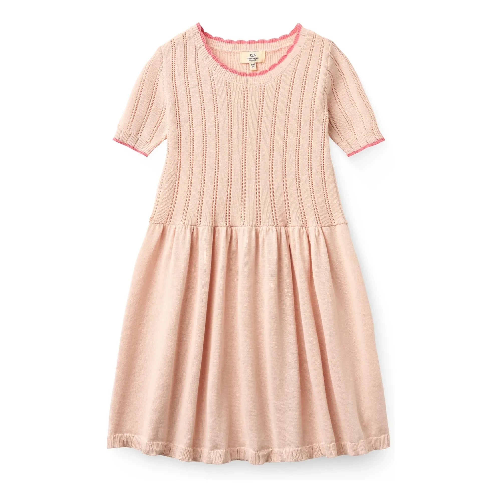 Copenhagen Colors - Pointelle Organic Cotton Mesh Dress | Peach