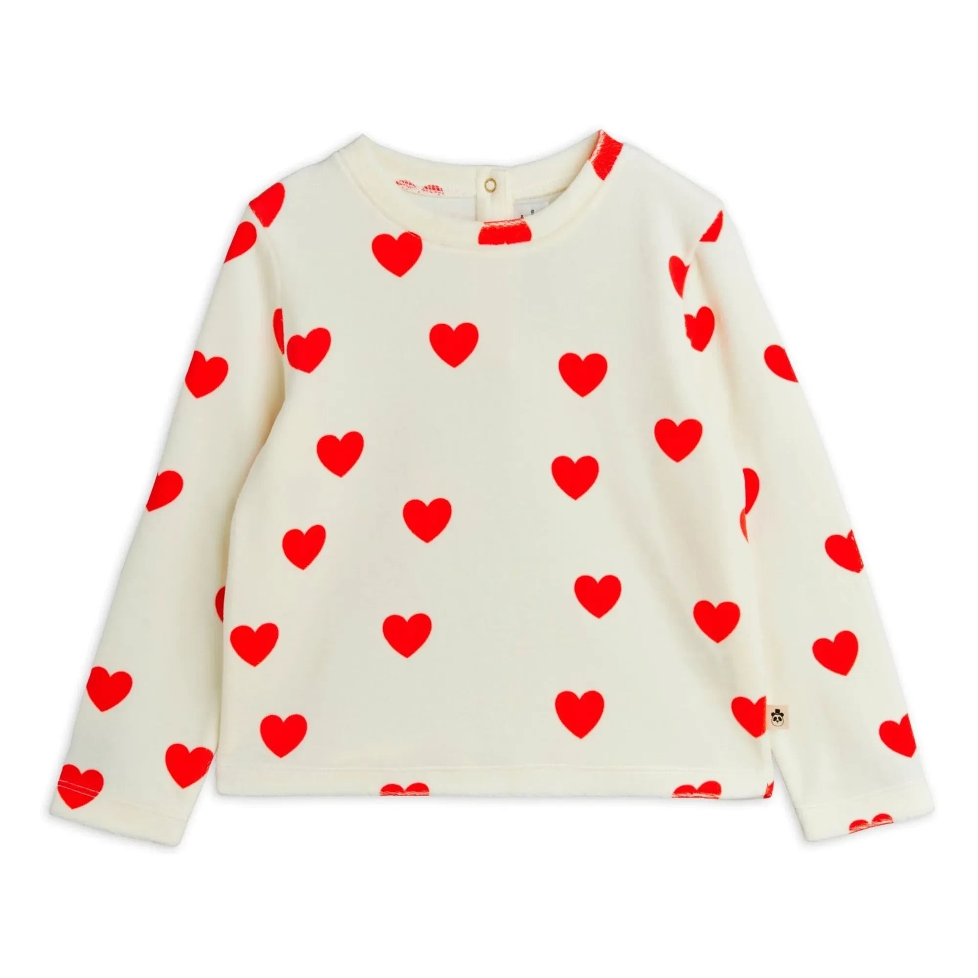 Mini Rodini - Organic Cotton Velvet Heart T-Shirt | White