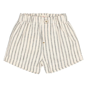 Búho - Striped Linen Shorts | Ecru