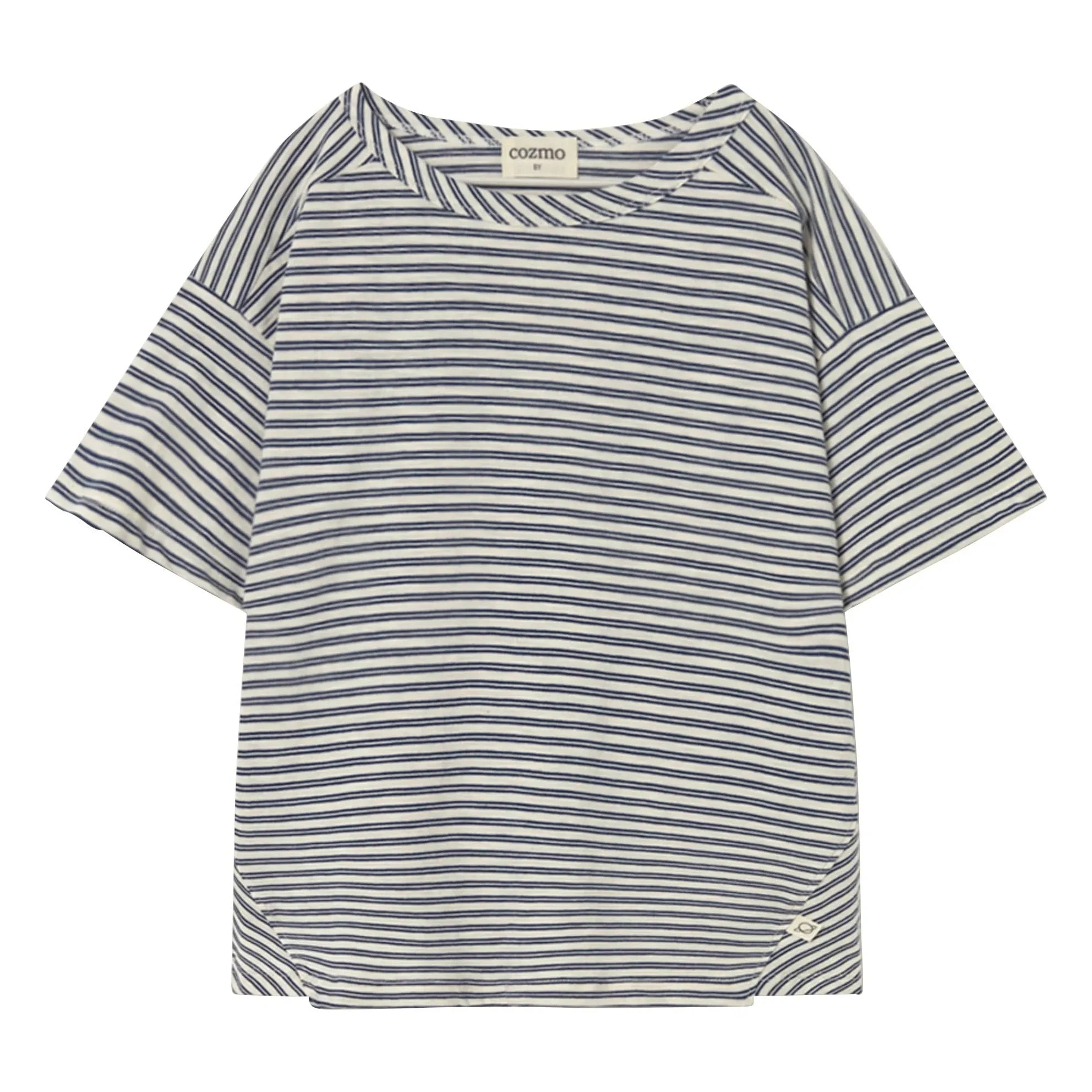 Cozmo - Alan Striped T-Shirt | Navy Blue