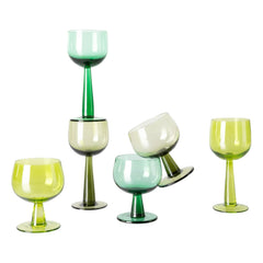 HKliving - Emerald Handle Glasses - Set of 4 | Green