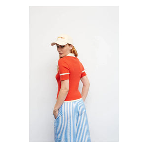 Dr Bloom - Trina Cotton Polo T-Shirt | Red