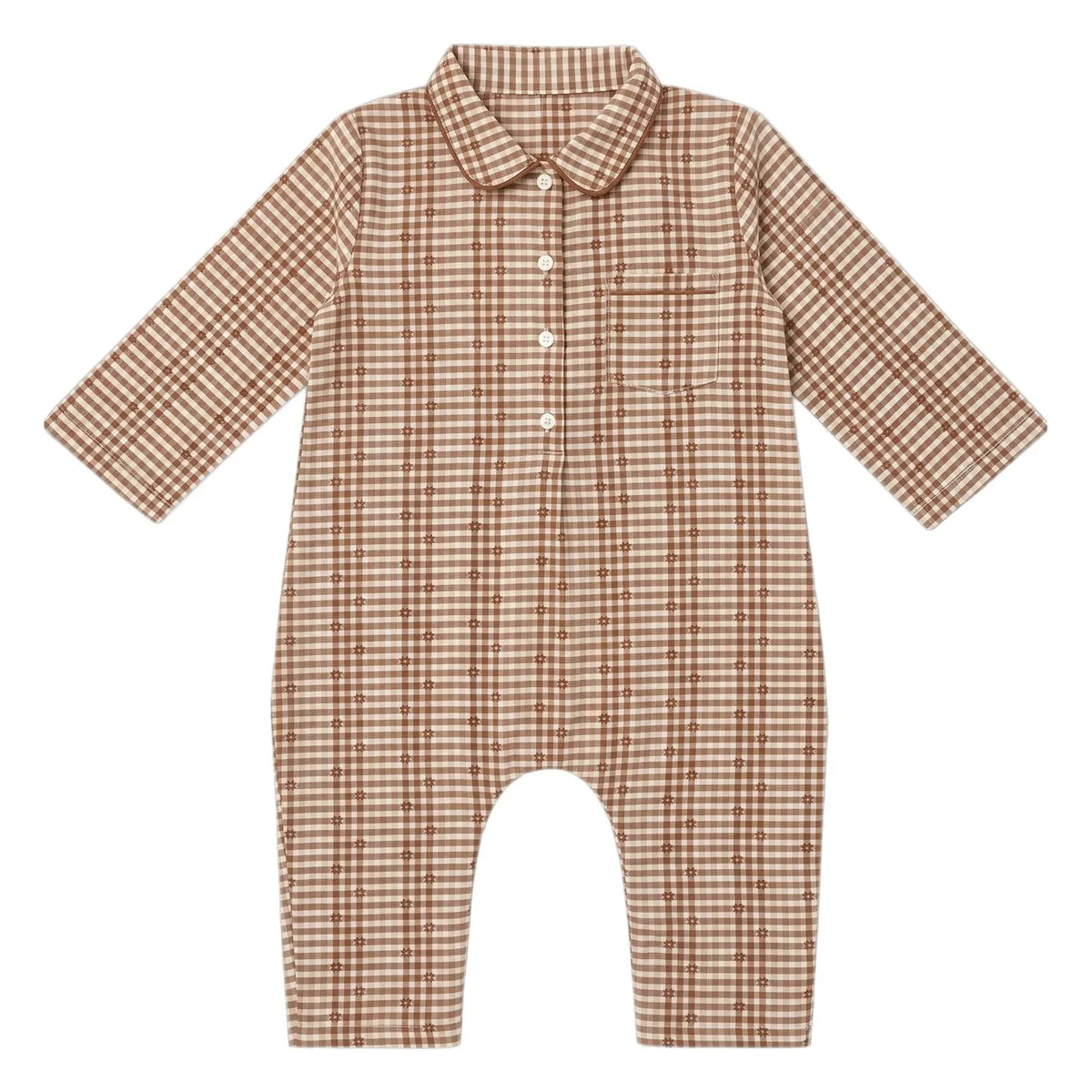 Editions Aimable - Balthazar romper | Noisette Vichy Cotton