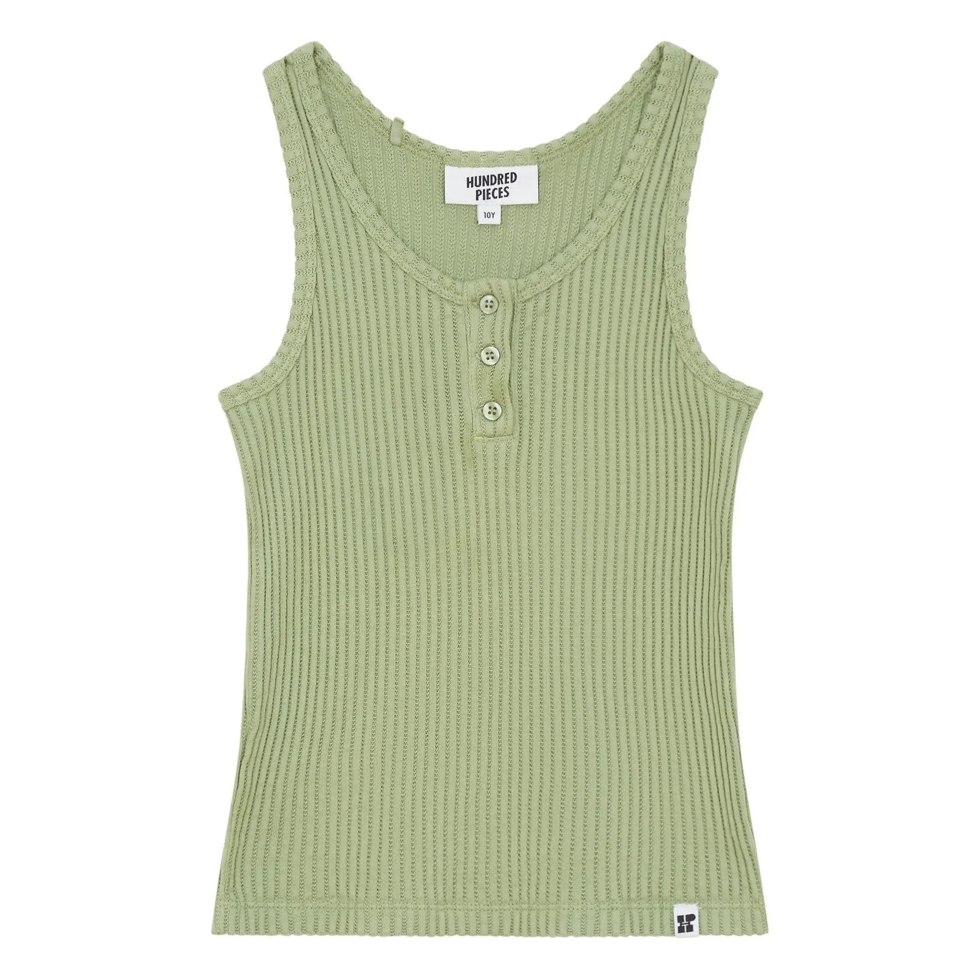 Hundred Pieces - Lana Textured Tank Top Organic Cotton | Almond Green