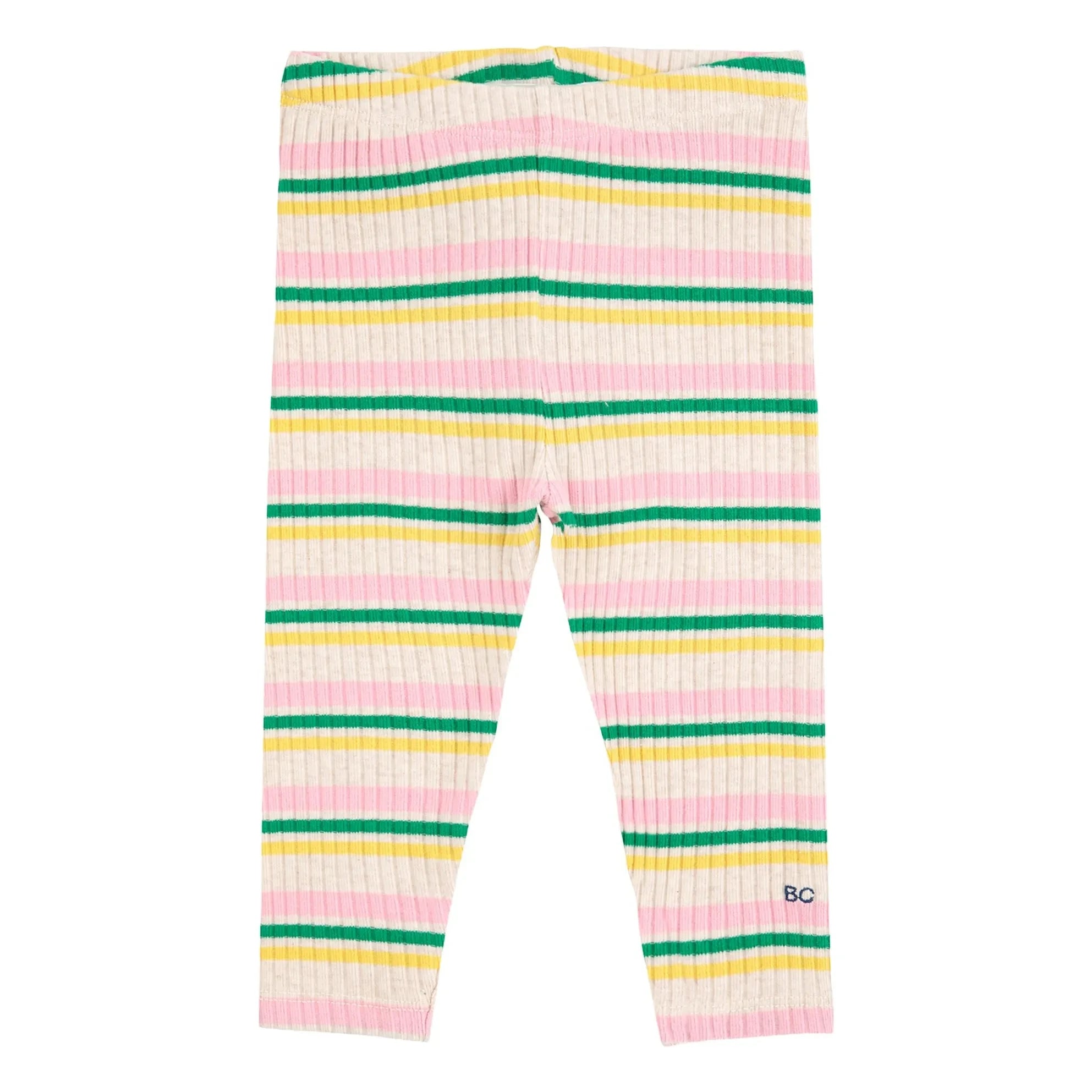 Bobo Choses - Striped Ribbed Leggings | Ecru