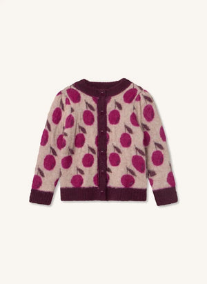 Fliink - Star Cherries Alpaca Wool Cardigan | Pink