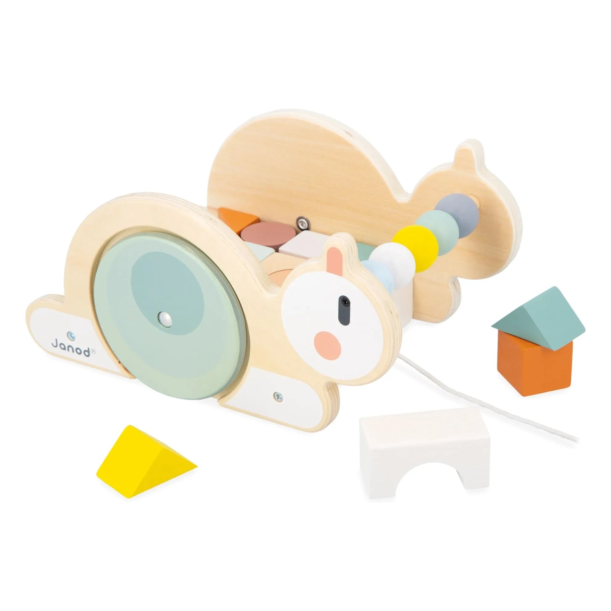 Janod - Cube Snail Pull Toy