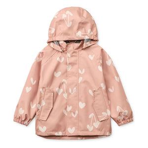 Liewood - Pedia Coeurs Recycled Fiber Rain Set | Soft Pink