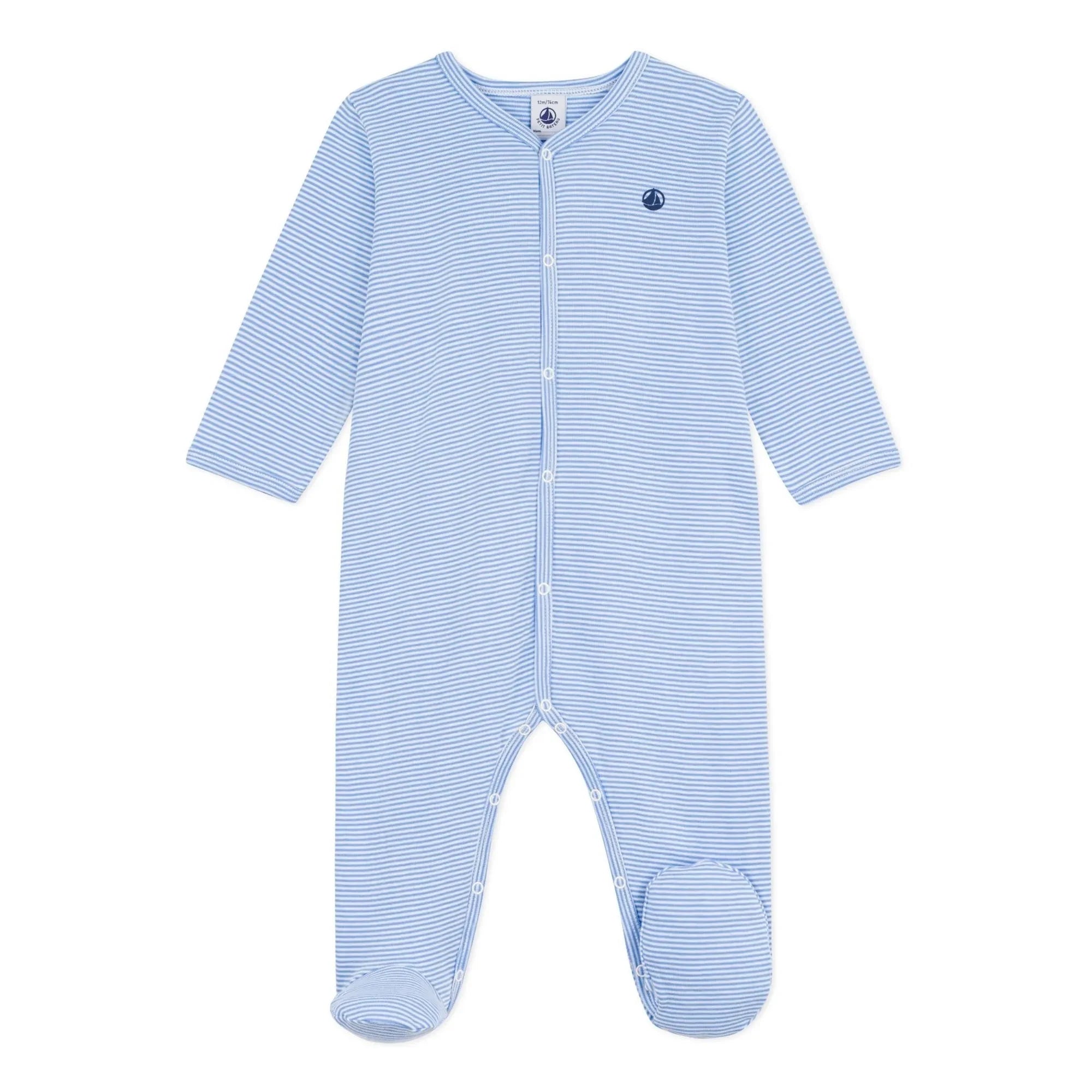Petit Bateau - Organic Cotton Striped Pajama | Blue