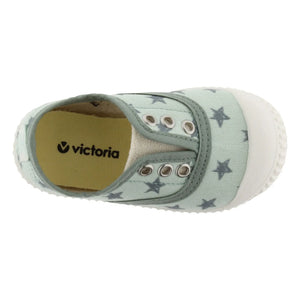 Victoria - Elastico Canvas Star Sneakers | Green Water