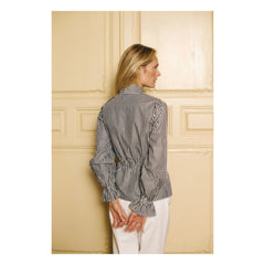 Maria de la Orden - Brighton Striped Cotton Blouse | Navy Blue