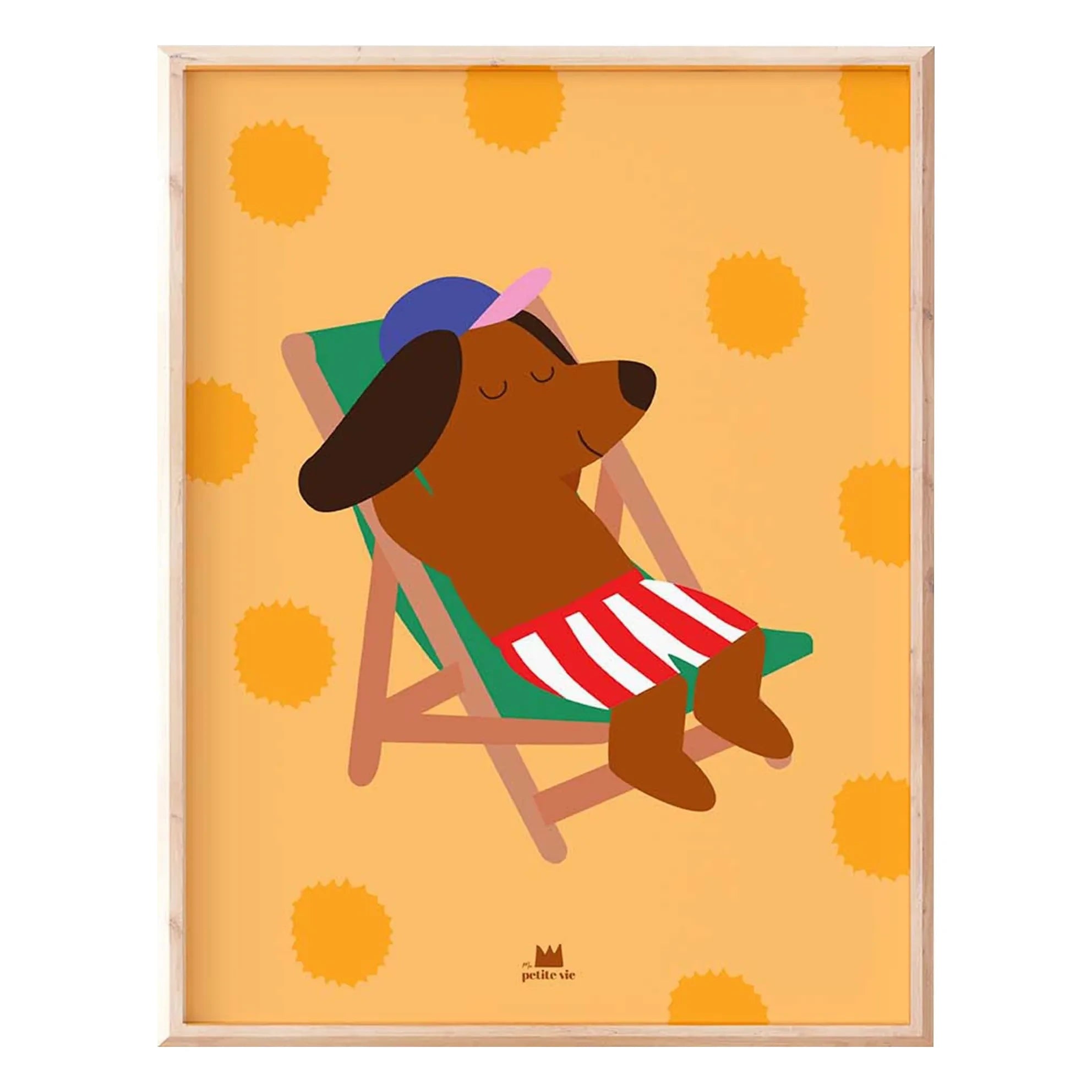 Ma petite vie - Chien Sun Poster | Yellow