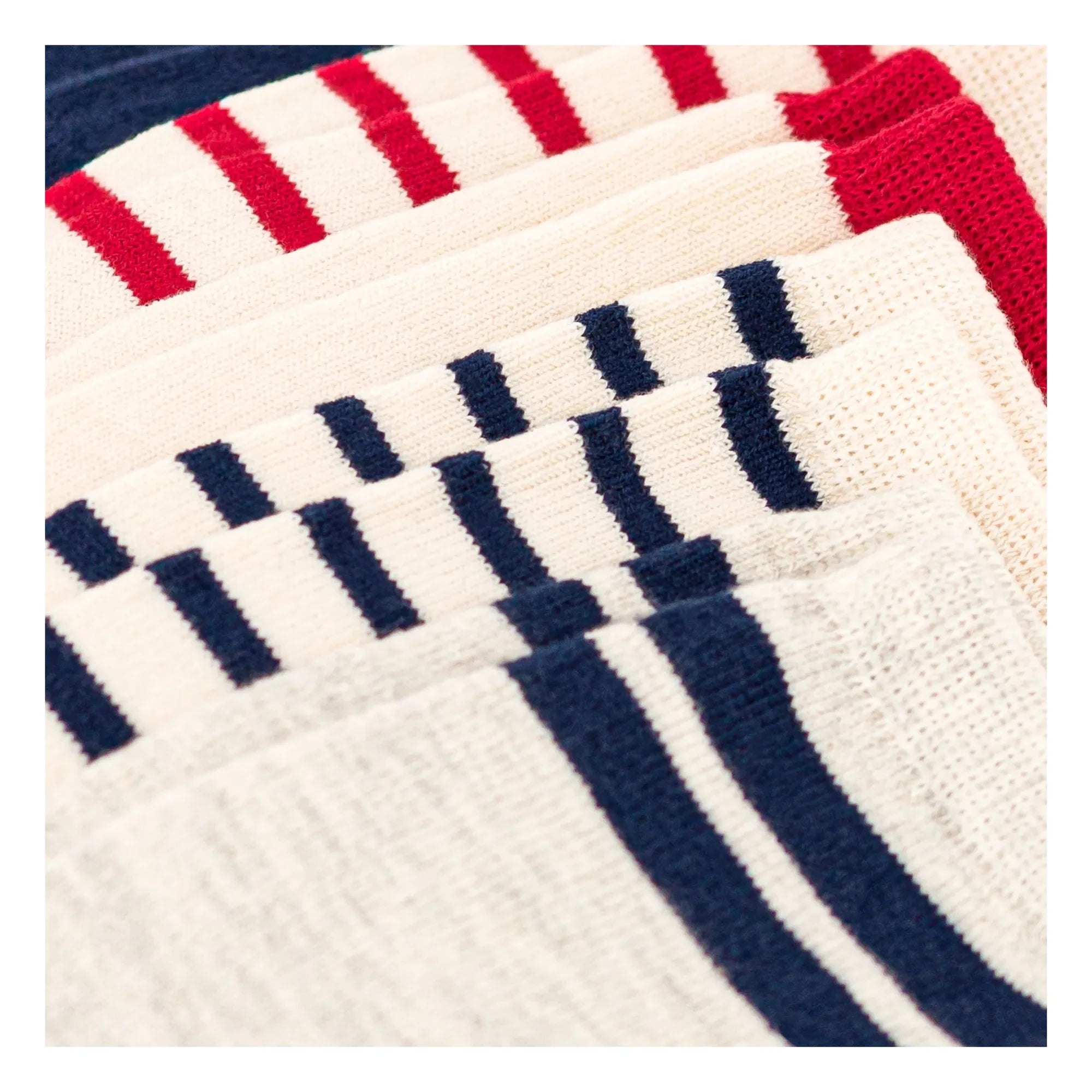 Petit Bateau - 5 Pairs of Striped Socks | Ecru