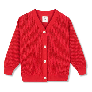 Wynken - Organic cotton cardigan | Red