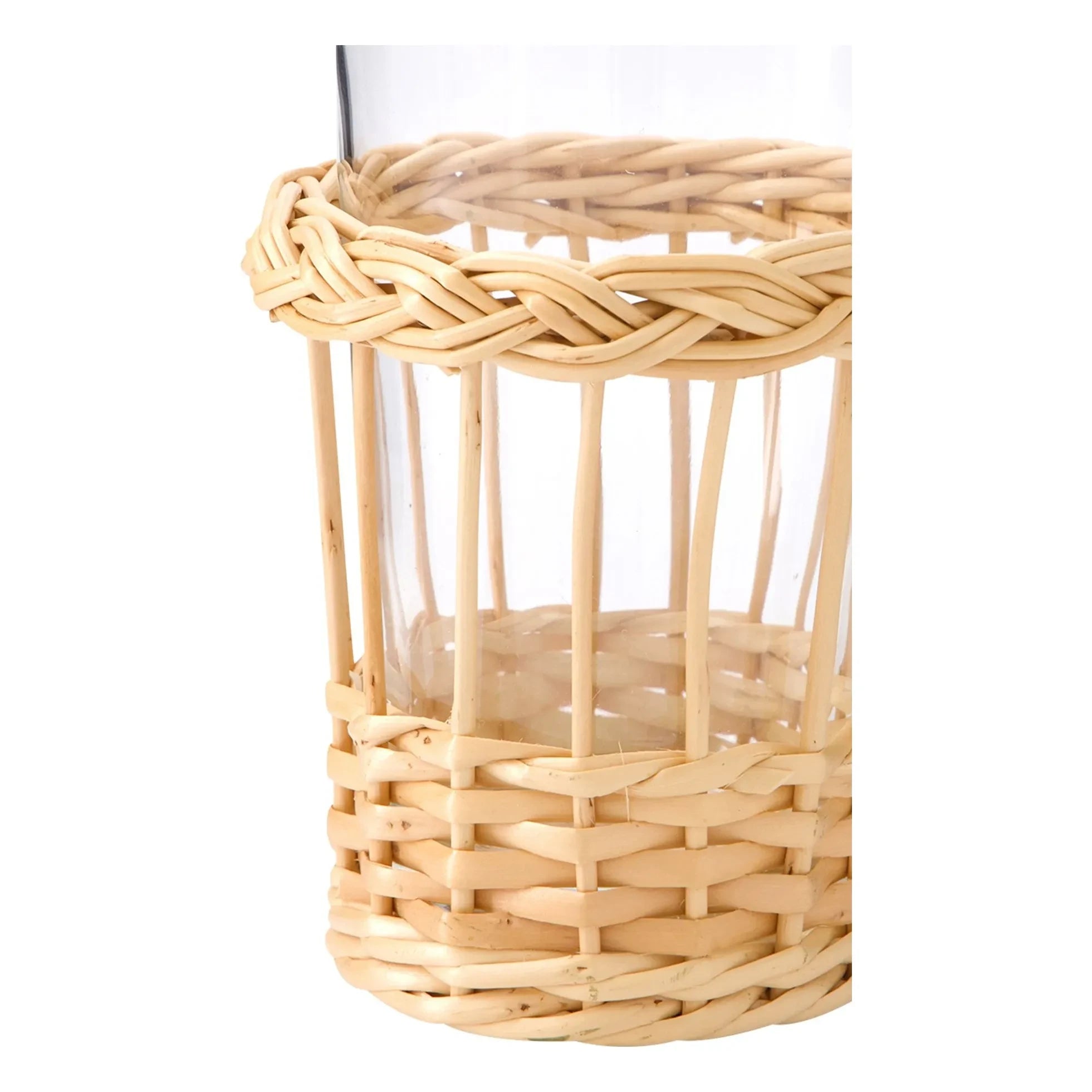 House of Capricorn - Vitória Tall Glass and Wicker Pitcher