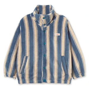 Tinycottons - Striped Fleece Jacket | Petrol Blue