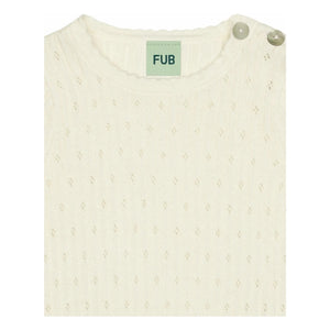 FUB - Pointelle Thin Knit Organic Cotton Bodysuit | Ecru