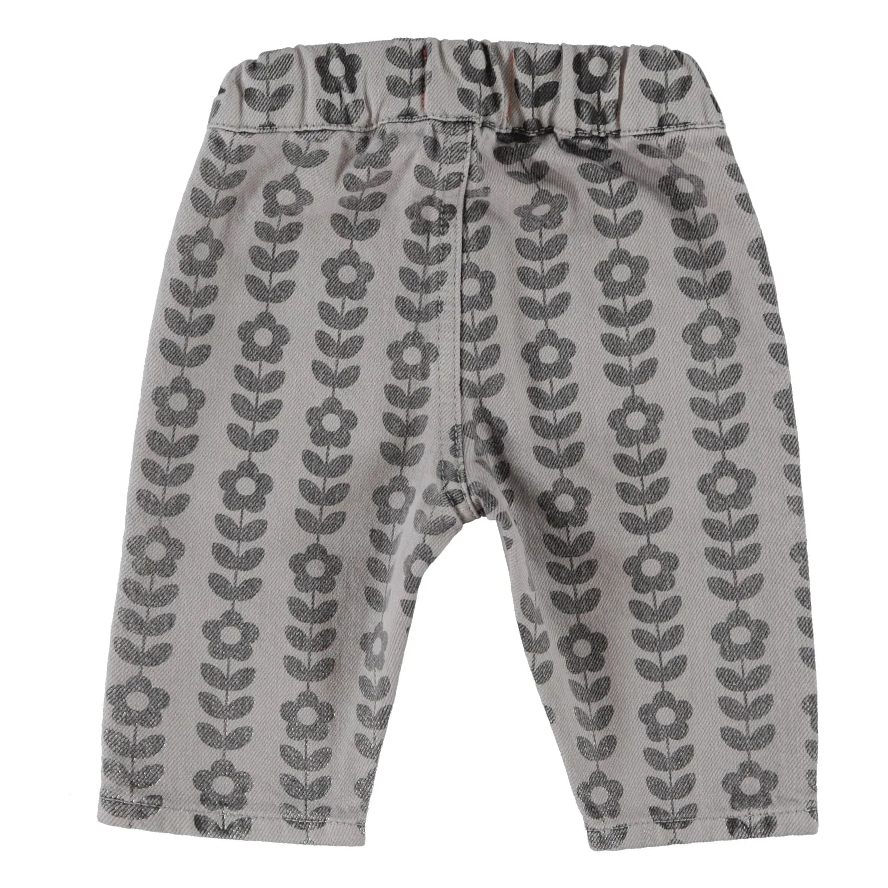 Piupiuchick - Organic Cotton Floral Baby Trousers | Gray