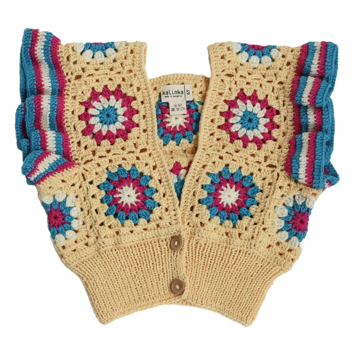Kalinka - Sleeveless Crochet Vest Neda Merino Wool | Yellow