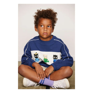 Mini Rodini - Organic Cotton Sweat Animals | Dark Blue