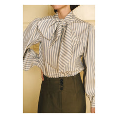 Maria de la Orden - Fairytale Striped Cotton Blouse | Blue
