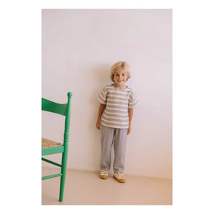 Studio Bohème - Orso Striped Organic Cotton Gauze T-Shirt | Light Blue