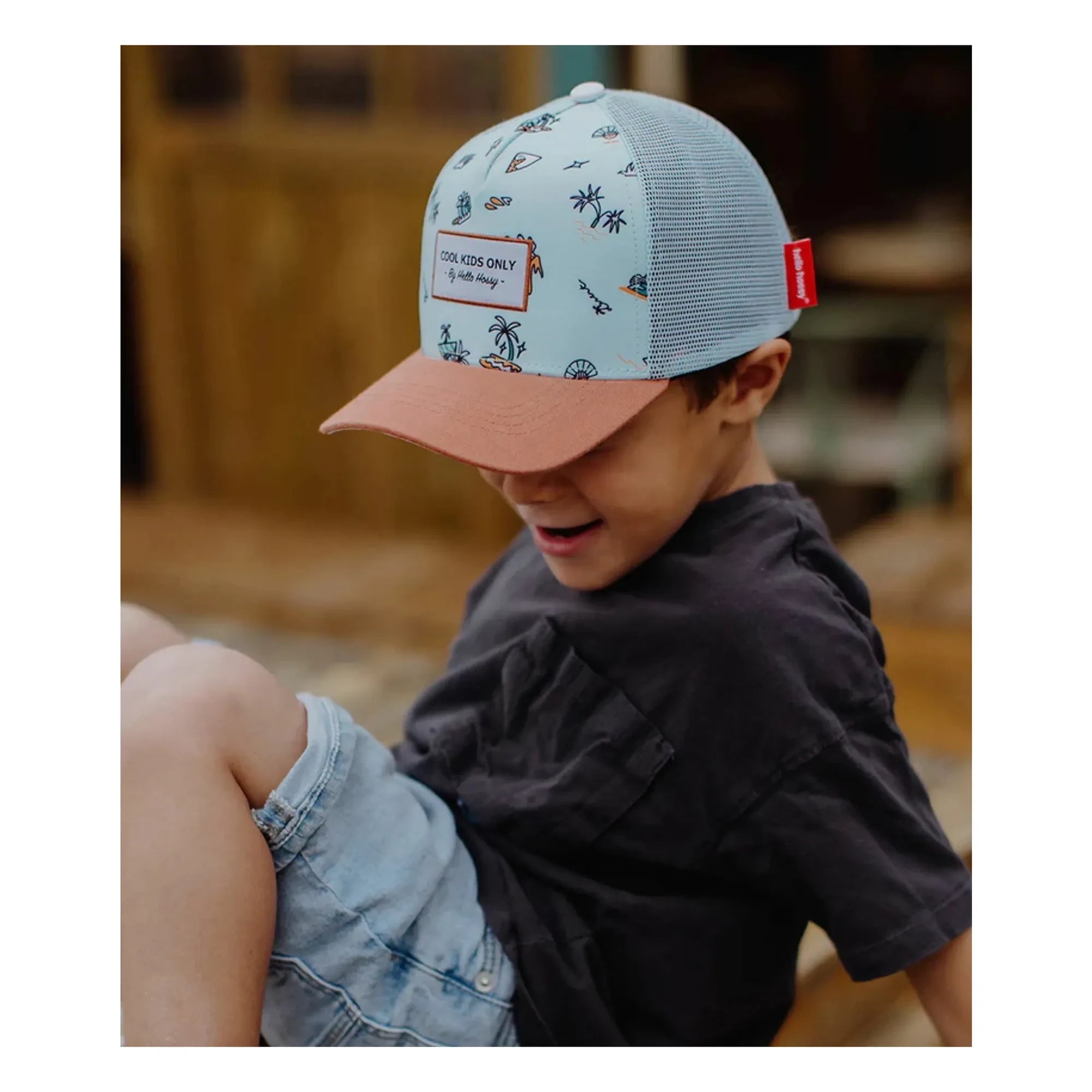 Hello Hossy - Blue Island Trucker Cap with Curved Visor | Light Blue