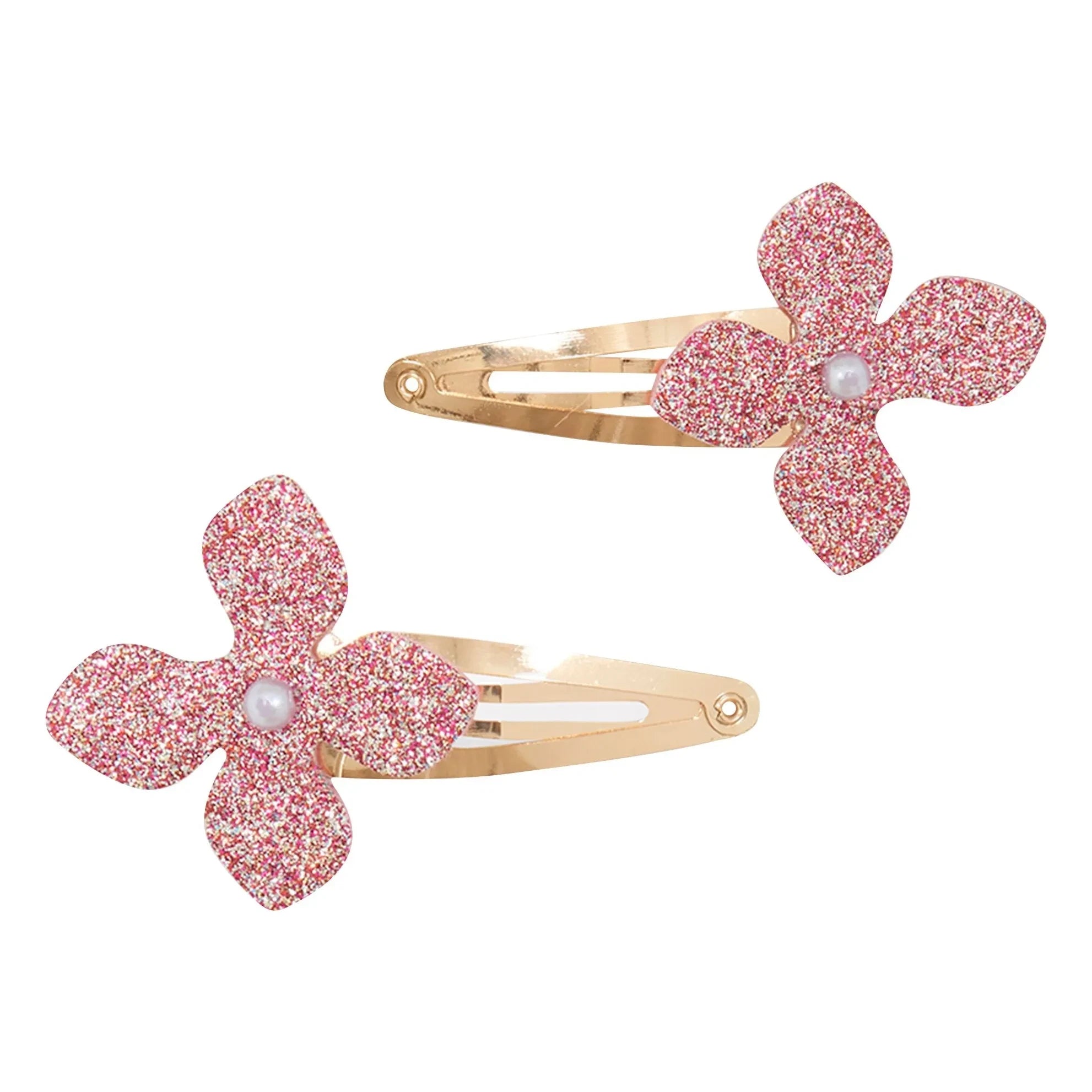 Tartine et Chocolat - Glittery Flower Barrette Set of 2 | Pink