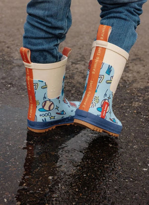 Hello Hossy - Baseball Themed Rain Boots | Blue