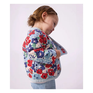 Petit Bateau - Organic Cotton Fleurie Quilted Jacket | Blue