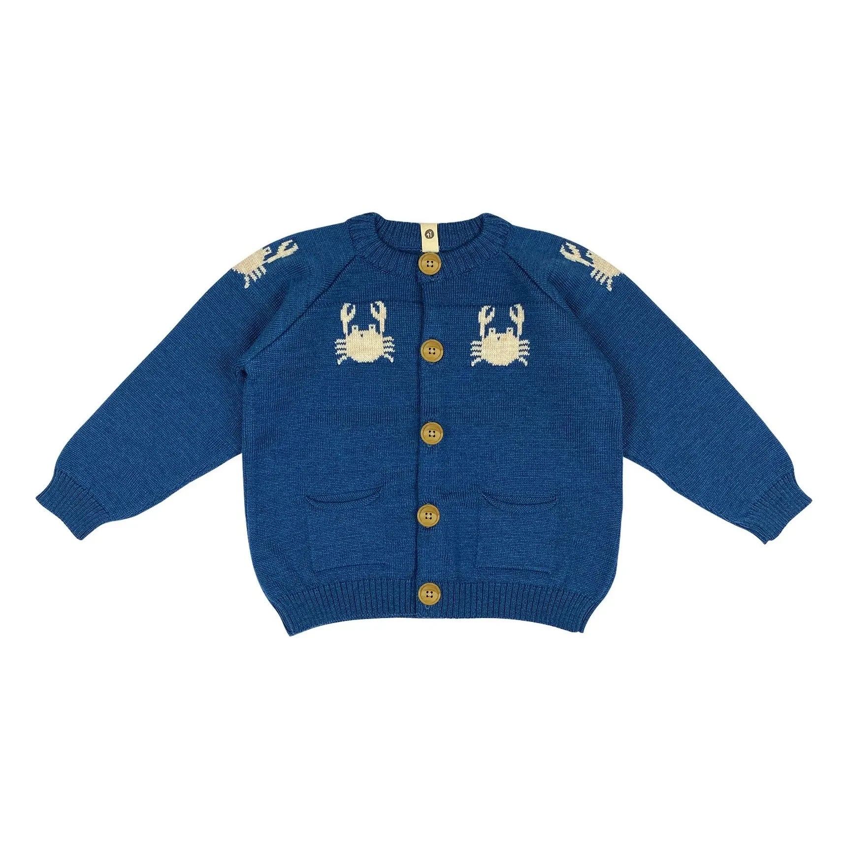 Bayiri - Dancing Crabs Merino Cardigan | Blue