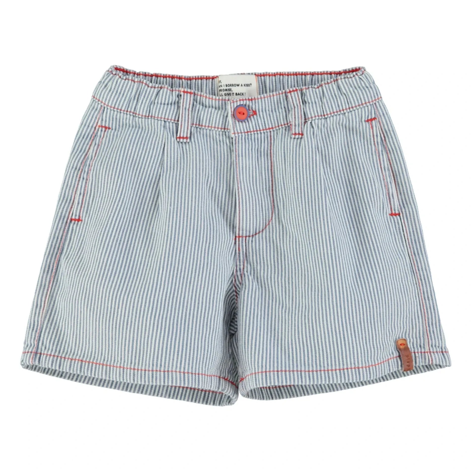 Piupiuchick - Striped Denim Shorts | Blue