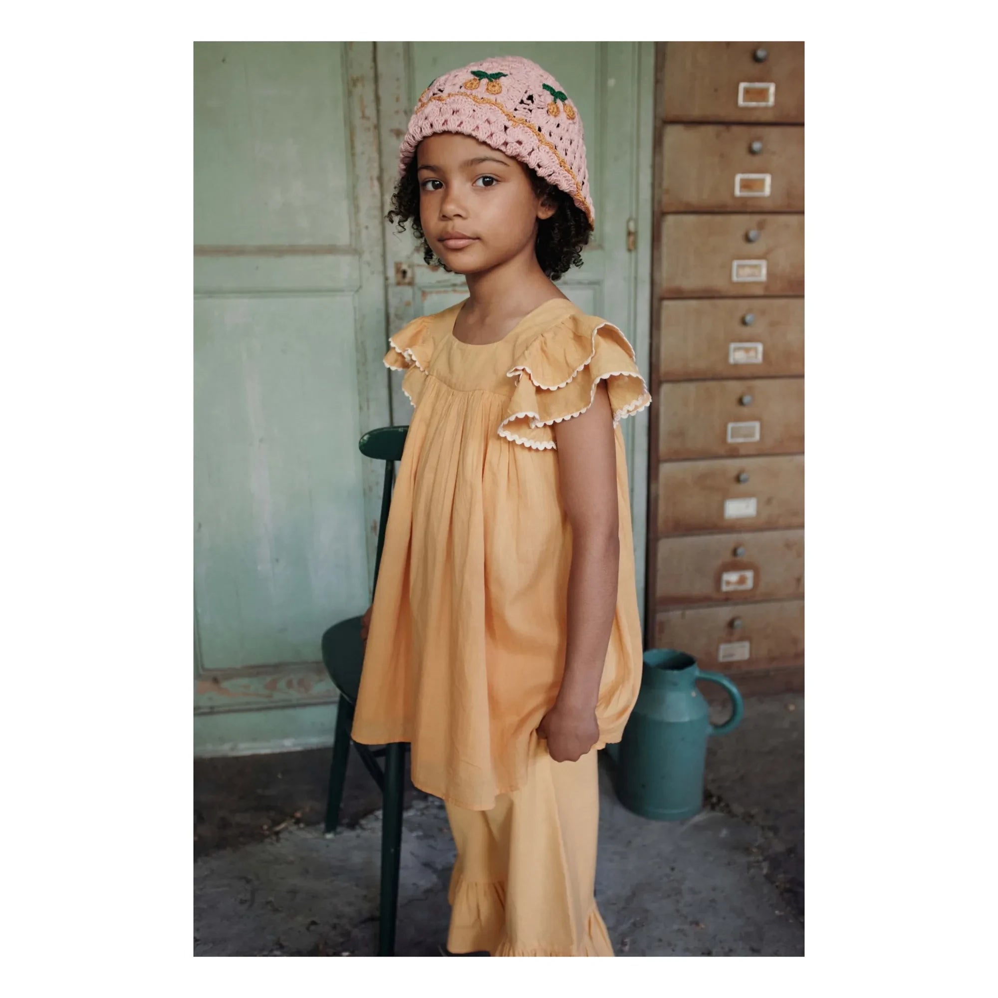Emile et Ida - Ruffled Straight Pants | Mustard