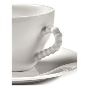 Serax - Perle Fine cups and saucers, Wouters & Hendrix - Set of 2 | White