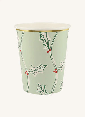 Meri Meri - Block Printed Christmas Cups - Set of 8