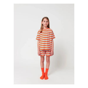 Bobo Choses - Organic Cotton Striped T-Shirt and Shorts Set | Red