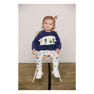 Mini Rodini - Organic Cotton Sweat Animals | Dark Blue