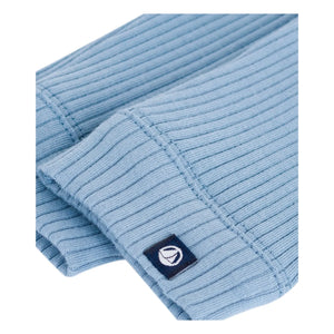 Petit Bateau - Organic Cotton Logo Ribbed Leggings | Light Blue