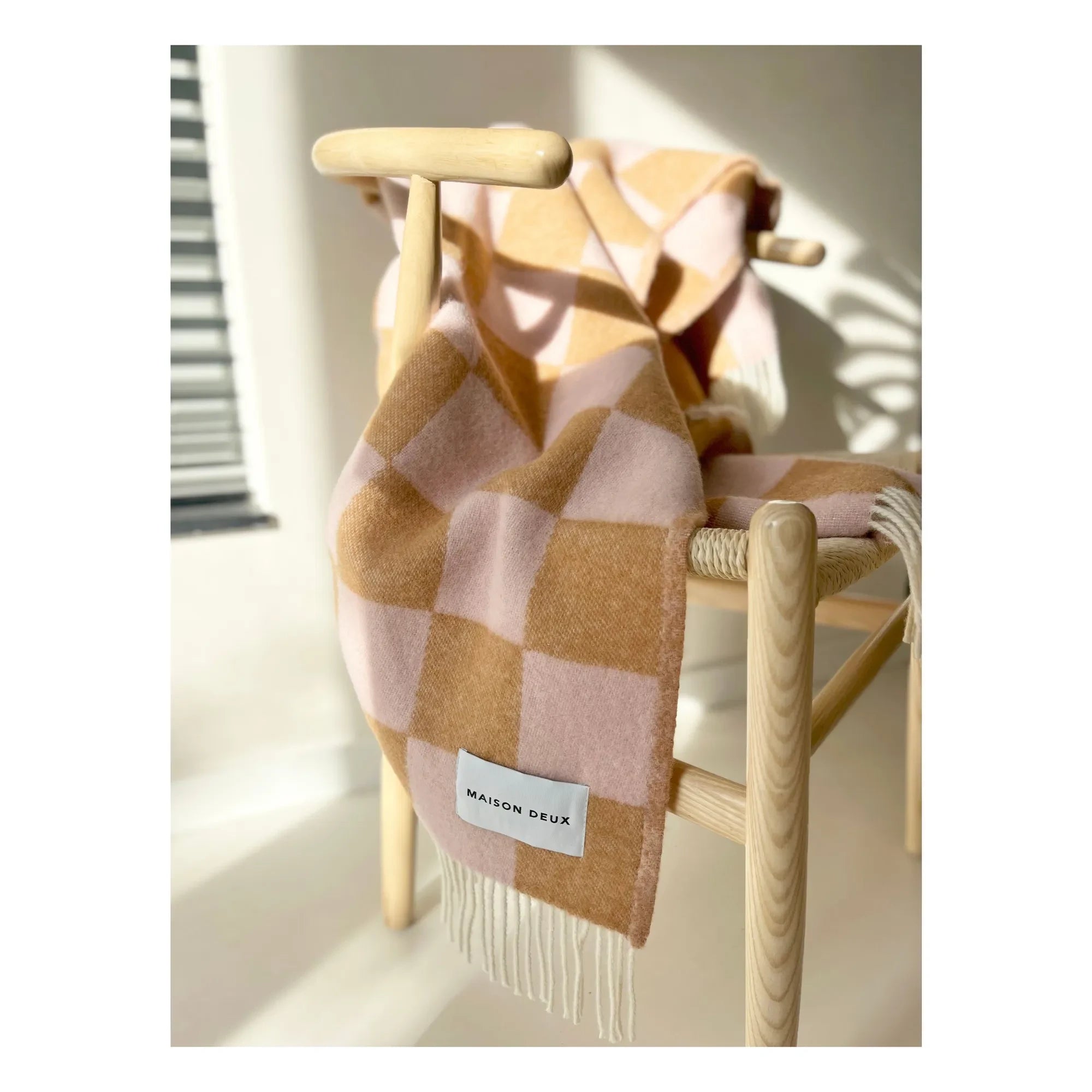 Maison Deux - Damier Wool Blanket | Terracotta
