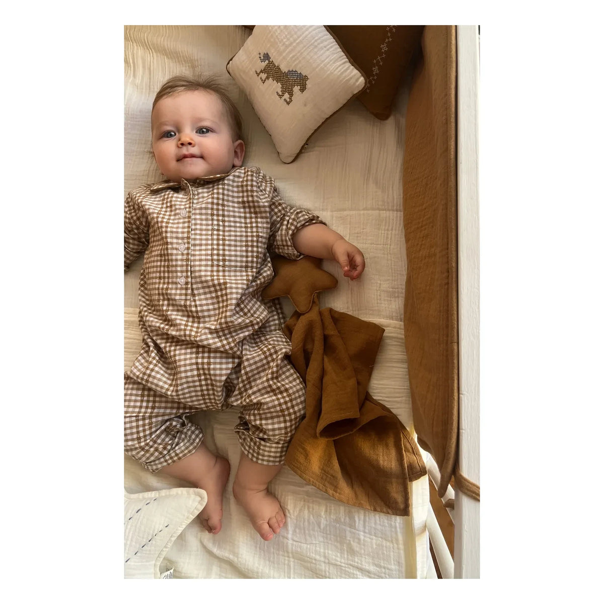 Editions Aimable - Balthazar romper | Noisette Vichy Cotton