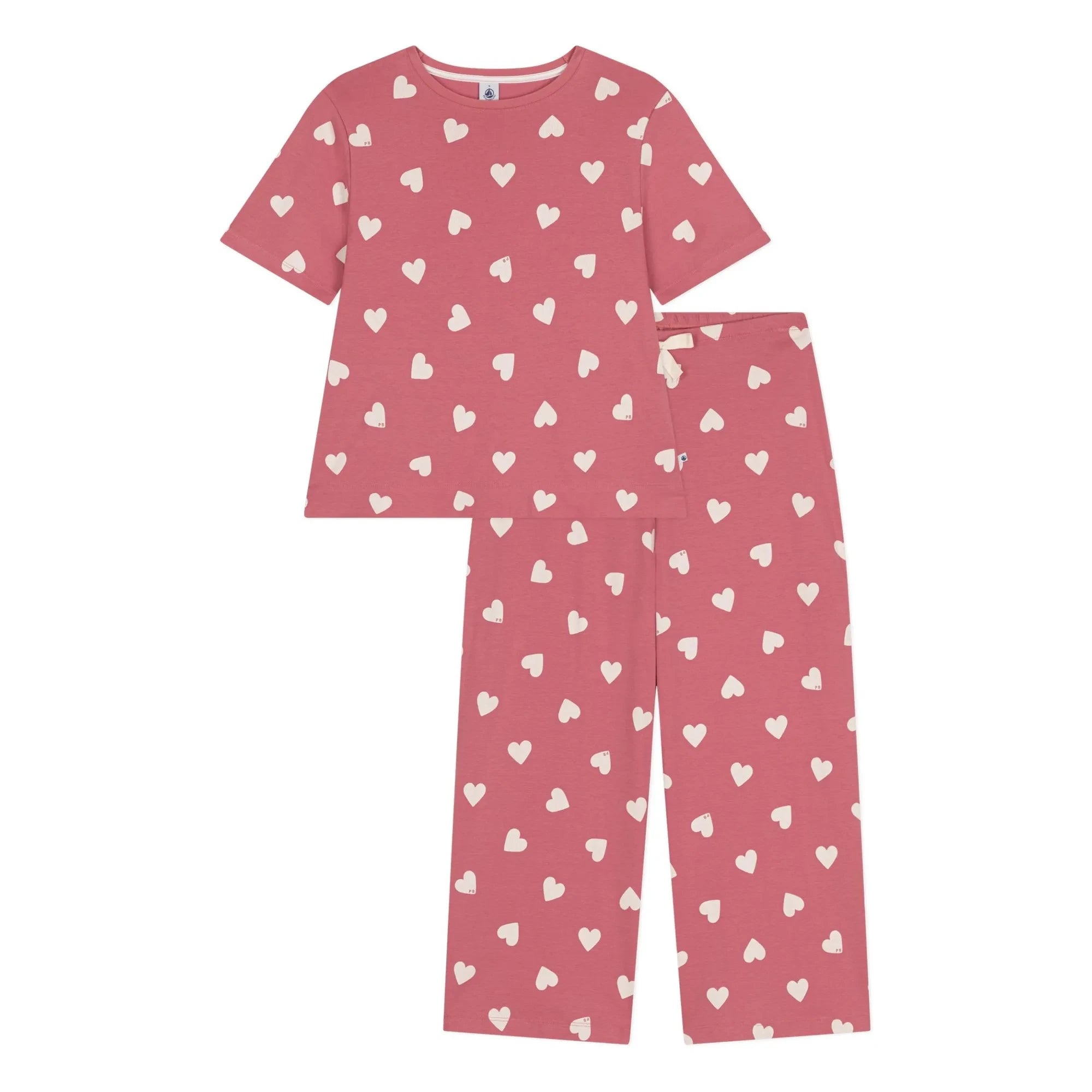 Petit Bateau - Heart Pajama Set - Women's Collection | Pink