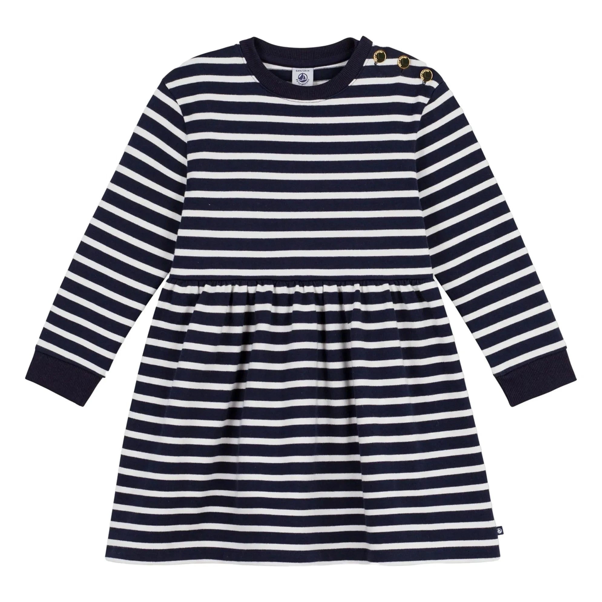 Petit Bateau - Striped Spanish-style Dress | Navy Blue