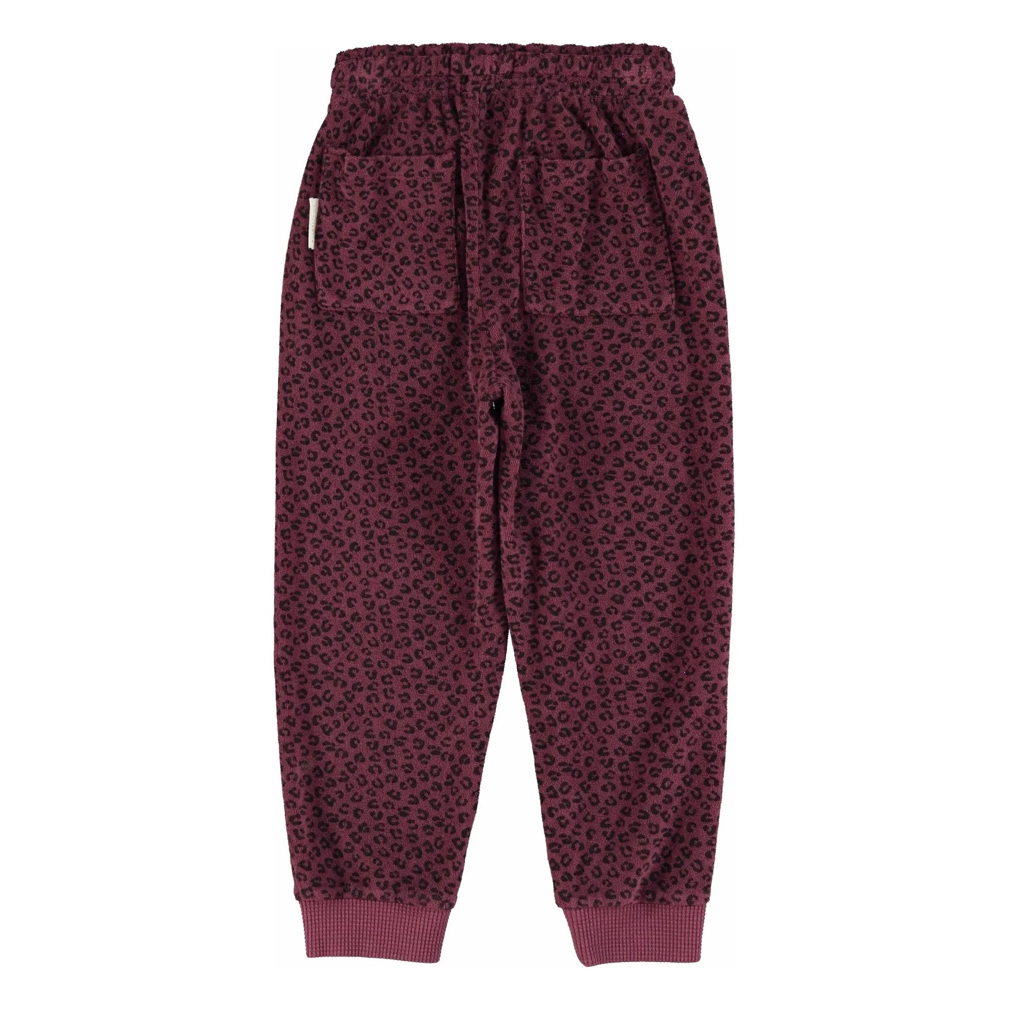 Piupiuchick - Organic Cotton Leopard Pattern Terry Jogger | Aubergine