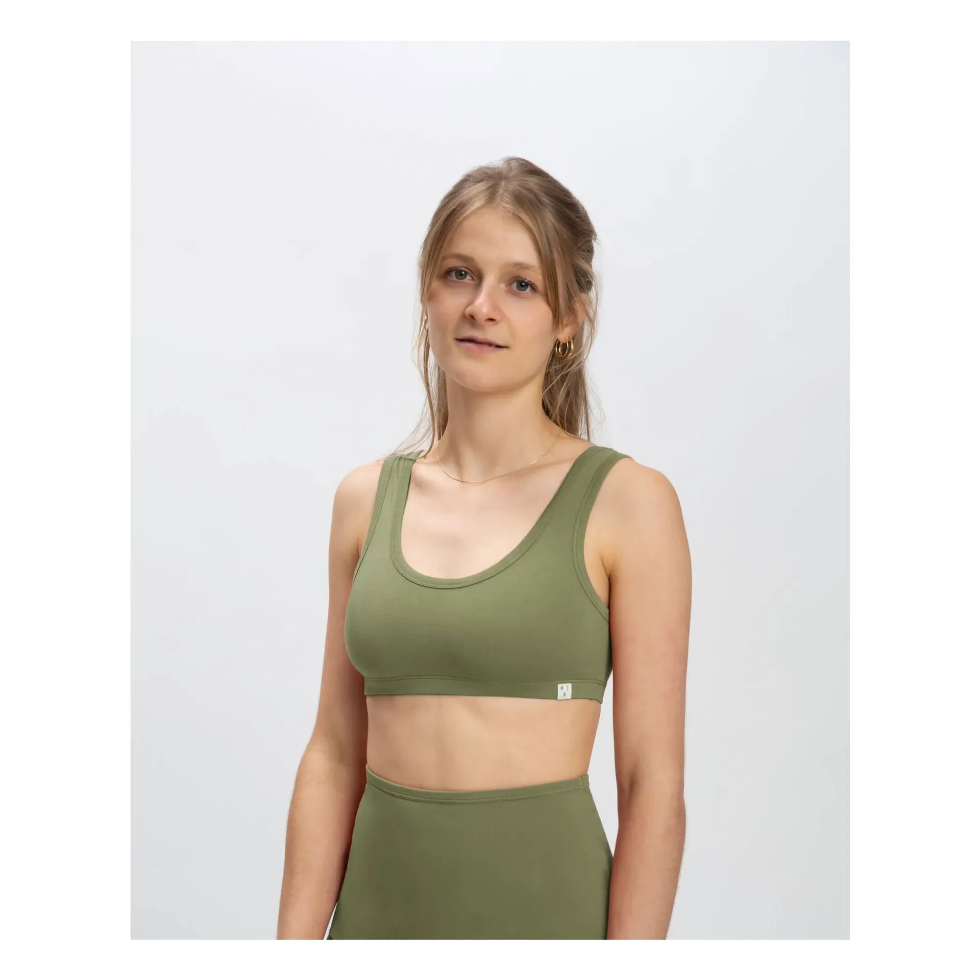 Matona - Plain organic cotton bra | Olives