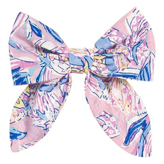 Louise Misha - Gilla Floral Pattern Organic Cotton Bow Hair Clip | Pink