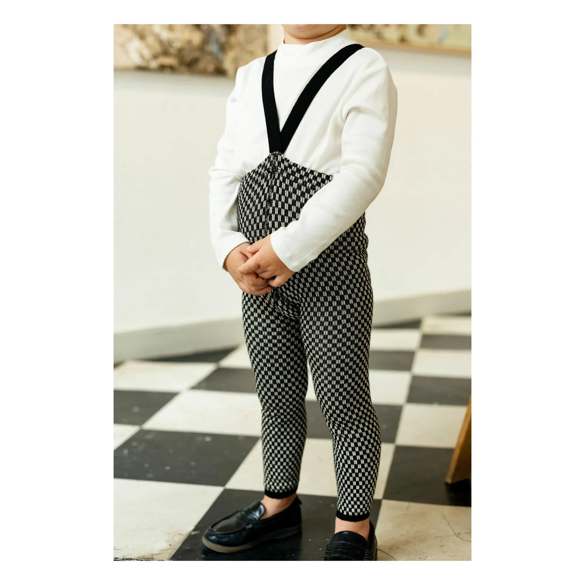 Silly Silas - Organic Cotton Checkered Tights | Black