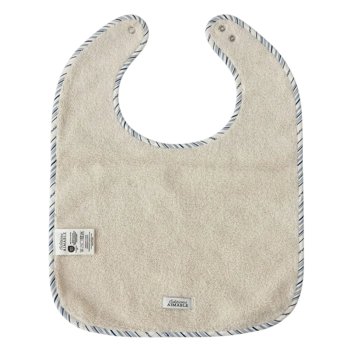 Editions Aimable - Bib Bertille | Azure Striped Poplin