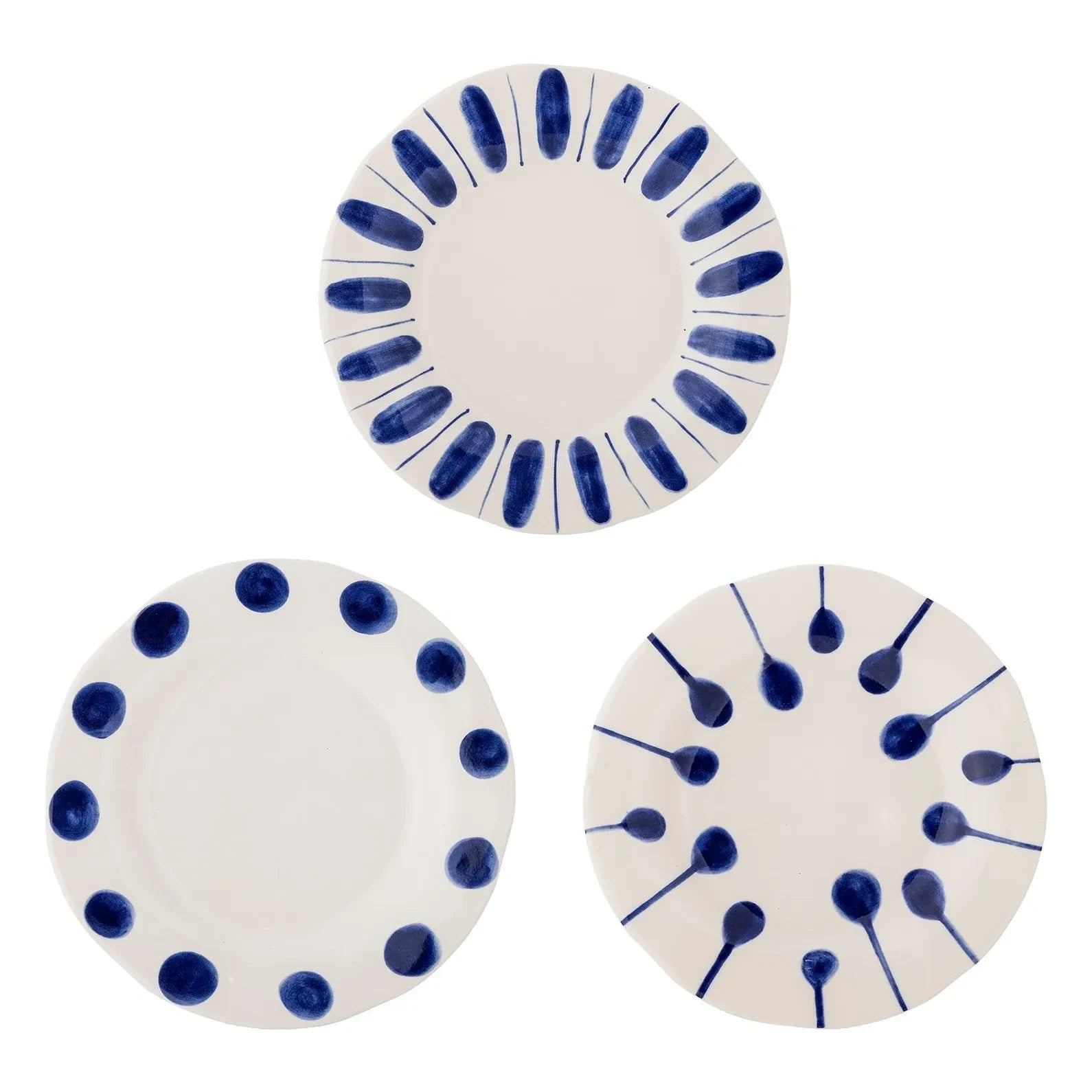 Bloomingville - Linora dessert plates - Set of 3 | Blue